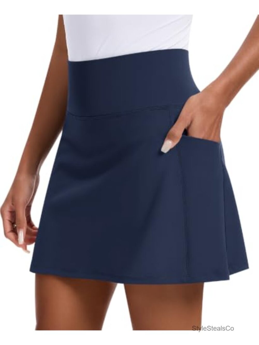 2-in-1 Golf Skort with Pockets High Rise Athletic Tennis Skirt